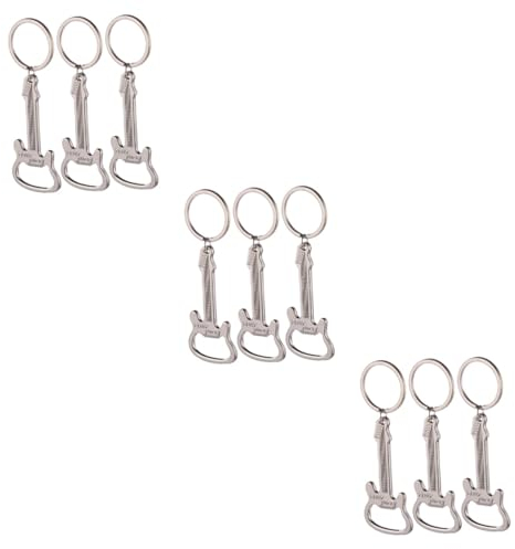 Alipis 9 Pièces porte-clés key organizer organisateur de clé outils de poche pendentif en acier inoxydable décor tire-bouchon décapsuleur guitare ouvre-bouteille créatif personnalité