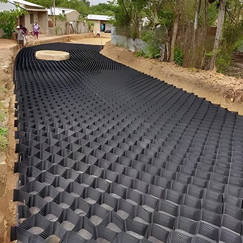 ZJFJMBD Tiefer Bodengitterstabilisator für Kies/Zement/Sand, Gehwege, Pfade, Wabenlandschaftsbau, Geozellengitter – schneidbar, langlebig