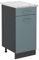 Vicco Küchenunterschrank R-Line, Schubladenschrank für die Küche, Blau-Grau/Anthrazit, 40 cm AP Marmor