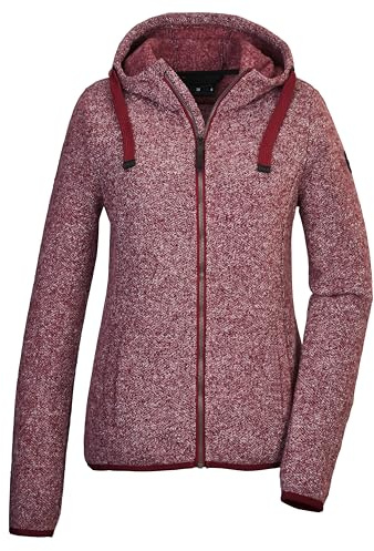 G.I.G.A. DX by killtec Damen Strickfleecejacke/Fleecejacke mit Kapuze GW 52 WMN KNTFLC JCKT, weinrot, 36, 42233-000