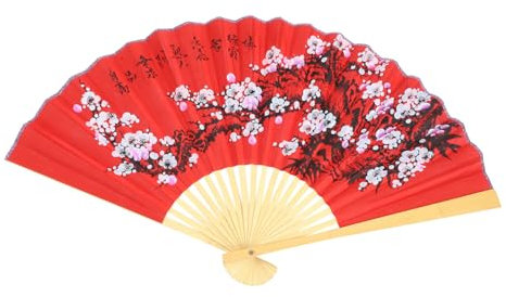 ABOOFAN Big Fan Wedding Fan Decor Giant Asian Wall Fan Chinese Fan Hanging Large Decorative Oriental Fan Lucky Wall Art Chinese Fan Wall Decor Giant Fan Wall Decor Asian Wall Art Paper Red