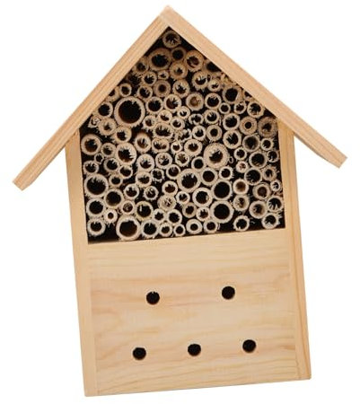 KITANDOVE Hängendes Bienenhaus Aus Holz Dekoratives Insektenhotel Für Wildbienen Im Garten Robuster Nistplatz Für Bestäuber Nachhaltig Und Individuell Gestaltbar