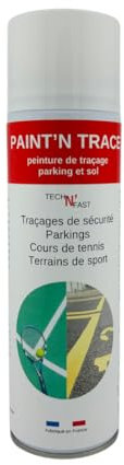 PAINT'N TRACE : Peinture de traçage de lignes de parkings, terrains de sport et marquage de sécurité - bombe de peinture aérosol rouge 500ml (rouge)