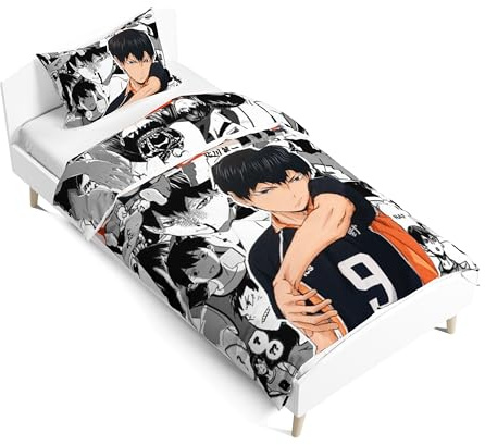 Zhongkaihua Haikyuu Kinder-Bettwäsche, Einzelbett-Set, 2-teilig, 135 x 200 cm