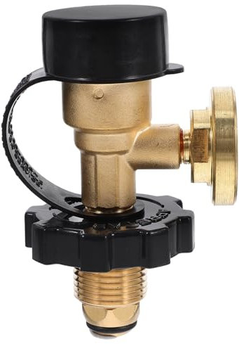KONTONTY Tankadapter Druckmesser Und Füllstandsanzeige Kupferadapter Für Gasflaschen Outdoor Adapter Mit Absperrventil Passend Für Grills Und Öfen