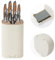 4 In 1 Messerblock Ohne Messer mit Schleifstein Ninonly Messerblock Universal Ohne Messer für über 8-12 Messer mit Scherenschlitz und Schärfstabschlitz für Alle Küchenmesser White