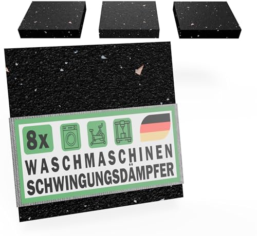 FUX 8 Anti Vibration Mat for Washing Machine & Tumble Dryer 90x90x10 mm | Rubber, Made in Germany, Black