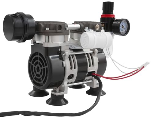 KiwiHood Professionelle Vakuumpumpe 230W Industrielle Vakuumpumpe ölfrei & leise (56dB) Pumpe für Kfz-Reparatur, Klimaanlagen, Labore – Max. -90KPA Vakuum / 2.8 Bar Druck, 58L/min Durchfluss