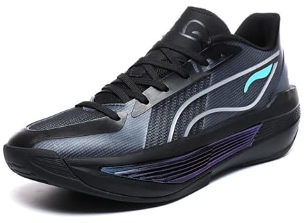 Solastride Herren-Basketballschuhe, stoßdämpfend, verschleißfest, rutschfest, Rebound-Griff, modische Sport-Trainingsschuhe(Black,44 EU)