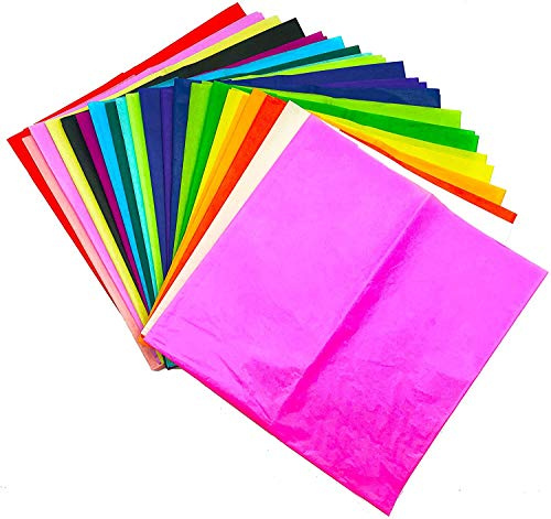 Pack of 10 x Vibrant Tissue Paper 500mm x 750mm for Gift Bags, Wrapping, Flowers, Wedding, Arts Crafts - Quality Acid Free (Random Mix)
