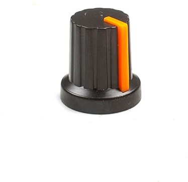 Luftschloss 10 Stück Rotary Electronic Control Potentiometer Knopf 6mm Wellenloch Durchmesser 16x15mm Kappe verstellbar für Lautstärkeregelung Knopf Audioknopf Gitarrenknopf Schalterknopf Schwarz Orange