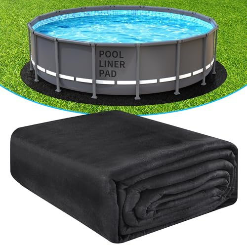 AquaJoyer Tapis rond épais de 3 m pour piscine hors sol, sous-couche de rembourrage pour fond de piscine, protège la piscine contre les perforations, barrière contre les mauvaises herbes, confortable