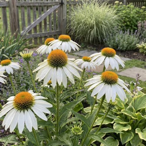 Bloomique - 3er - Set - Echinacea Purpurea 'White Swan' - Sonnenhut - Reichblühend - Winterhart - Mehrjährig - Höhe 10-20 cm - 9 - cm - Topf