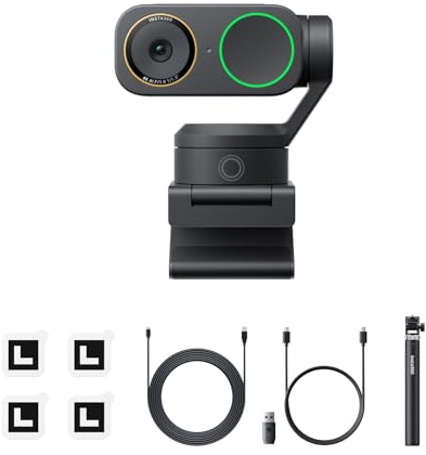 Insta360 Link 2 Pro Creater Bundle – 4K PTZ Webcam for PC/Mac, 1/1.3” Sensor, Low-Light, AI Tracking, HDR, Directional Noise-Canceling Mics, Supports Stream Deck, Zoom, Teams, Twitch for Streaming