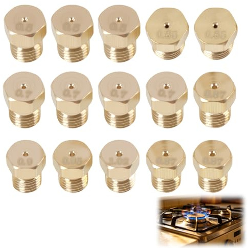 15 Piezas 0.5a1.02mm Inyectores Universales Para Cocina a Gas Butano, Universales Conjunto Inyector Quemador GLP Para Gaseera, Inyectores Cocina Gas Butano, Juego De Conversión Para GLP Gazineer