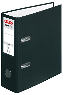 Herlitz 10842300 Ordner maX.file protect, A5 hoch, Farbe schwarz, FSC Mixed