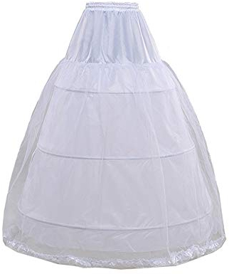 Loywe, Reifrock Petticoat aus Satin und Spitze, Taille Umfang bis 90cm, 3 Ringe, LW4801