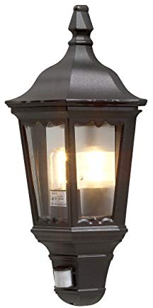 Konstsmide Firenze 7230-750 Wandleuchte B: 25cm T: 16cm H: 49,5cm / 1x100W / IP43 / lackiertes Aluminium / matt-schwarz / mit BWM