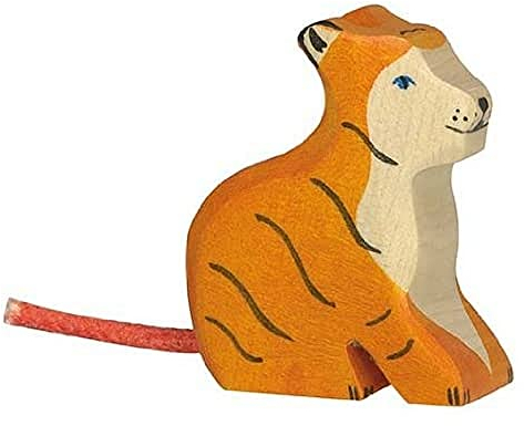 Holztiger Tiger, klein, sitzend, 80138