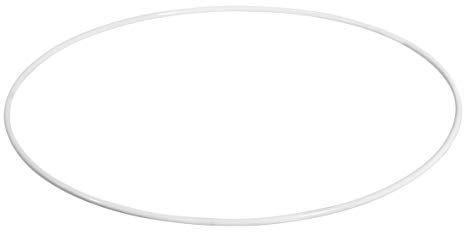RAYHER HOBBY Rayher 2505900 Metallring, weiß beschichtet, 12 cm ø, Stärke ca. 3 mm, Drahtring zum Basteln, für Wickeltechnik, Traumfänger Ring, Makramee Ring, Floristik