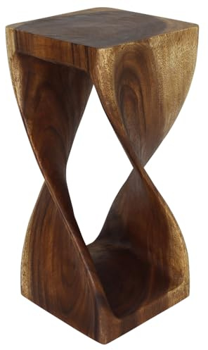 Haussmann® Original Wood Twist Stool 12 X 12 X 26 in High Walnut Oil