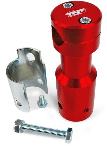 Adapter für Downhill Lenker für PEUGEOT Speedfight I+II rot | Adapter/Lenkeraufnahme für Roller aus Aluminium, rot eloxiert, 22 mm Lenkerklemmung, Höhe 136,5 mm; Lieferumfang: 1x Aufnahme