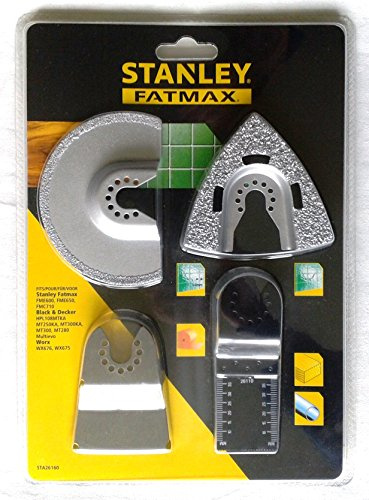 STANLEY STA26160-XJ Set De para Blueejos para Multi-herramienta Oscilante for DIYers & Professionals, Designed for Repair, Installation and Workshop tasks, Blue, 4-piece Set
