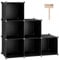C&AHOME Organizador de Almacenamiento en Cubos, Unidades de estantes de 6 Cubos, Armario, estantería Modular de plástico para Bricolaje, 36.6 L x 12.4 W x 36.6 H Negro SHS3506A