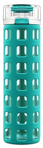 Ello Syndicate Glass Water Bottle with One-Touch Flip Lid, Mint, 20-ounce