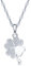 Yumilok 925 Sterling Silber Zirkonia Roségold/Silbe Vierblättriges Kleeblatt Anhänger Halskette Kette mit Anhänger für Damen Mädchen (Silber)