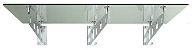 BuyLando-Shop Vordach Glasvordach Türvordach Verbundsicherheitsglas Klarglas VSG Edelstahl (230x90cm (3X S4-Halterung))