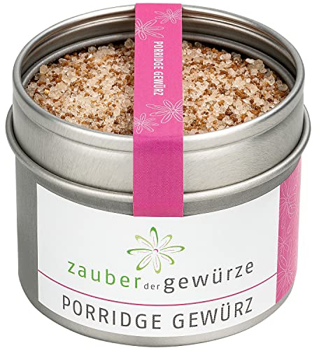 Zauber der Gewürze Porridge Gewürz - für Porridge, Haferflocken, Oatmeal, Overnight-Oats, Müsli oder Dessert, Spitzen-Qualität in wiederverschließbarer Aroma-Dose, 100 g