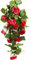 Evergreens künstlicher Geranienhängebusch mit 9 Stielen (rot)