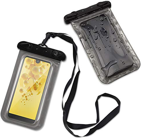 Schutzhülle für Wiko Smartphone Tasche Handyhülle wasserdichte Strand Outdoor Hülle, Farbe:Schwarz, Smartphone:Wiko Upulse Lite