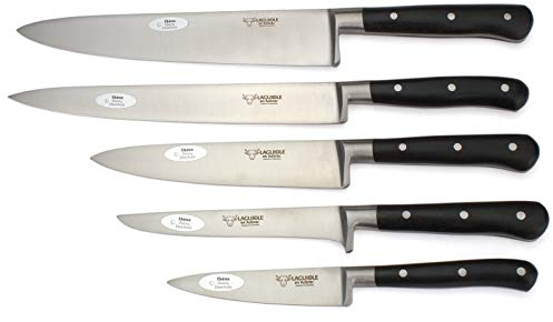 Laguiole en Aubrac Kochmesser Küchenmesser Set - 5teilig - Griff Ebenholz - Geschmiedete Qualität