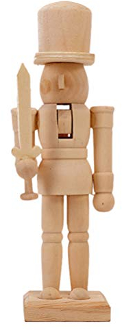 VOSAREA Wooden Nutcracker Desktop Decoration Ornament Unfinished Wood Doll to Paint for DIY Craft Painting
