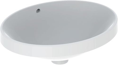 Geberit 500.708.01.2 VariForm - Lavabo da appoggio ovale, 500 mm, con troppopieno