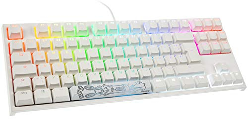 Ducky Kompatibel mit One 2 TKL PBT Gaming Tastatur, MX-Silent-Red, RGB LED – Weiß