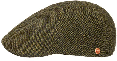 Mayser Classic Tweed Flatcap Schirmmütze Schiebermütze Wollcap Herren - Made in The EU Winter Herbst-Winter - 58 cm grün