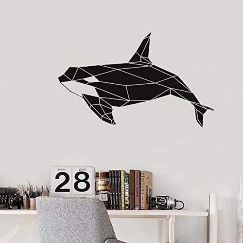 Geometrische Killerwal Orca Wandtattoo Meerestier Vinyl Aufkleber Büro Klassenzimmer Kinderzimmer Badezimmer Wohnkultur 42X68 Cm