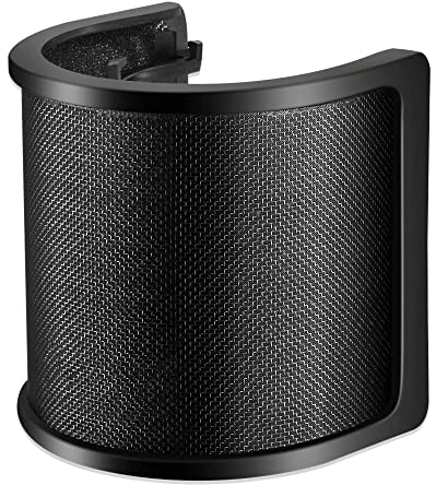 Micfuns - Filtro e protezione anti-pop per microfono, con paravento in schiuma per studio, registrazione, podcast