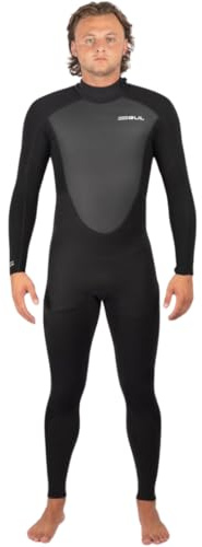 Gul Mens Response 3/2mm Back Zip Wetsuit - Black - Easy Stretch