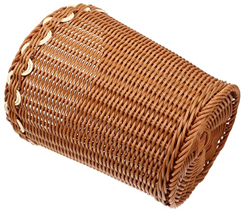 Zerodeko Poubelle En Osier De Rotin Panier De Rangement Tissé Rond Corbeille À Papier En Osier Petite Poubelle Poubelles Panier À Linge Pots De Fleurs Pour Chambre Salle De Bain Bureau