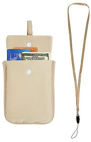 Bamneat RFID-blockierende Reise-BH-Geldbörse, versteckte Geldtasche mit verstellbarem Gummiband, perfekte Geheimtasche, schützt Ihren Reisepass, Kreditkarten, Wertsachen, Hautfarben, XS(3.9'' x