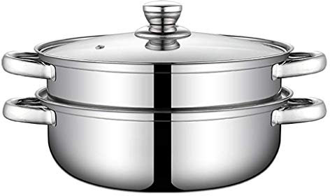 OQHAIR Vaporera de Acero Inoxidable, Olla de Vapor de inducción de Alimentos, vaporera de Utensilios de Cocina Dim Sum para Herramienta de Cocina