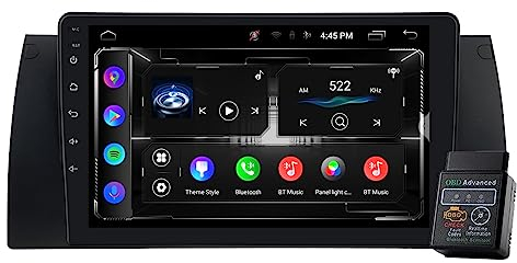 8 Core 9 32GB Android 12 Autoradio DAB+Radio CarPlay Navi GPS Für BMW 5 Series E39 1996-2003 9 Zoll HD Touchscreen Autoradio Bluetooth DAB+Radio WiFi,FM RDS Radio+Lenkradkontrolle DSP USB