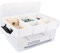 ACXFOND Plastic Storage Box with Removable Tray Clear Craft Organizers and Storage 17 QT Storage Containers for Arts and Crafts Supplies, Stationery, Lego, Kids Building Blocks, Sewing Kit