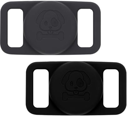 2pcs Supports pour AirTag, Étanche et Doux, étui de Protection GPS, pour Chien Chat Collier, Évite la Perte d'animaux (2 Couleurs)