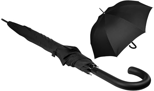 iX-brella First Class XL Fiberglas Automatik Stockschirm 110 cm überschlagfähig - Black