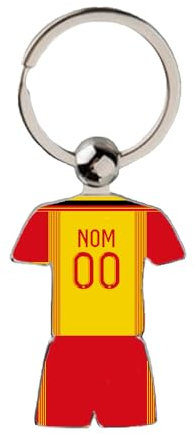 Porte Clé Football Lens 2023 2024 Maillot Domicile Personnalisable avec Nom et Numéro